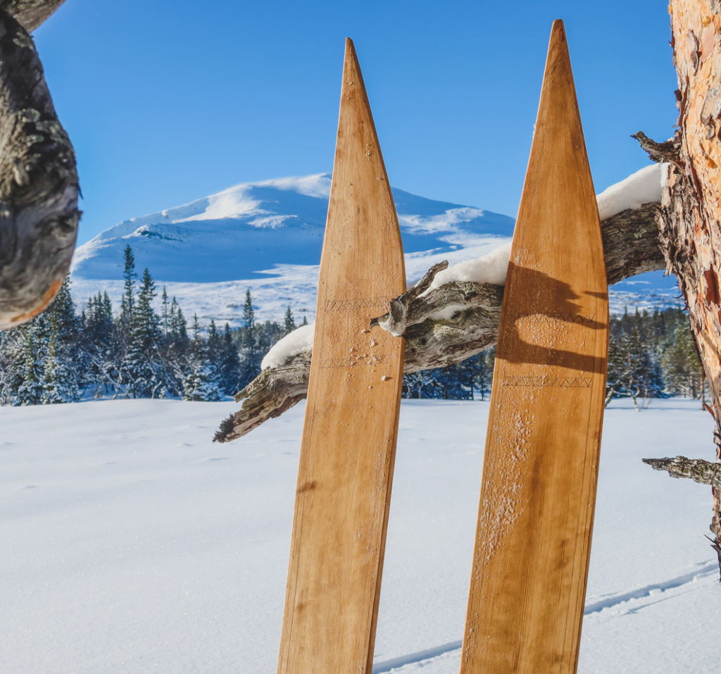 Hand made wooden ski